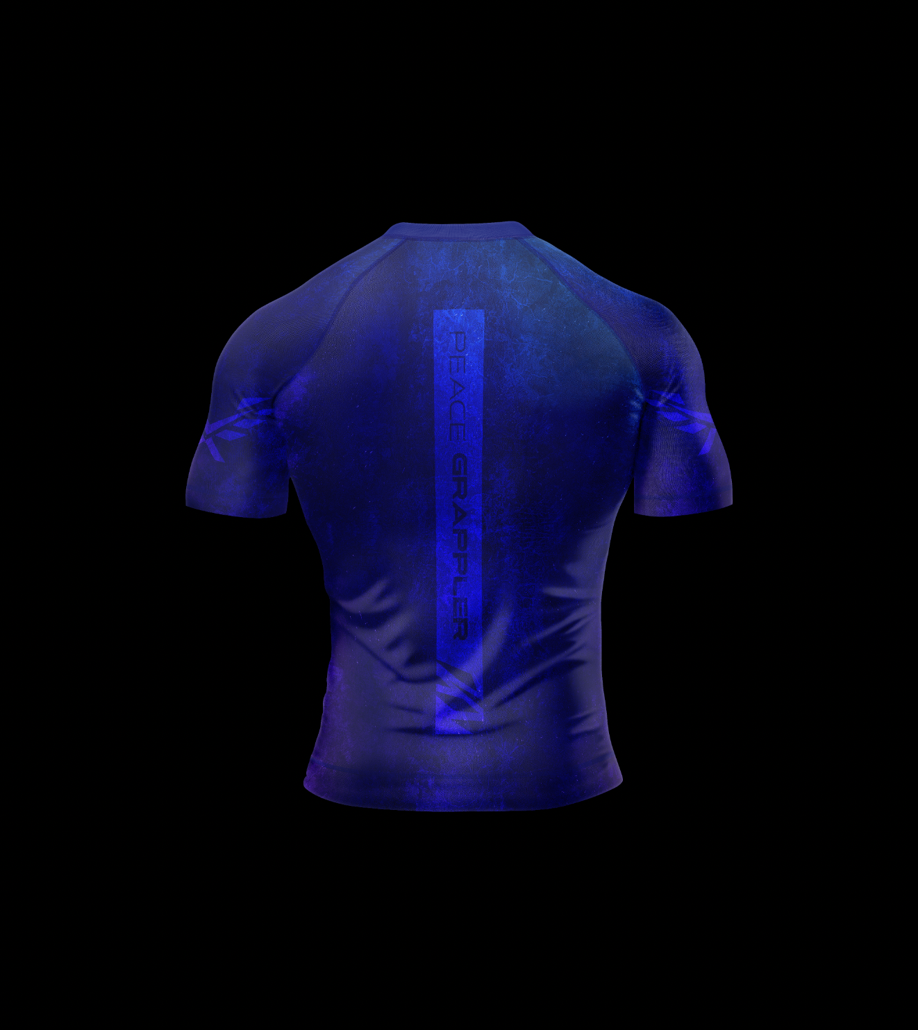 Peace Grappler Compression Rash Guard-Blue Concrete