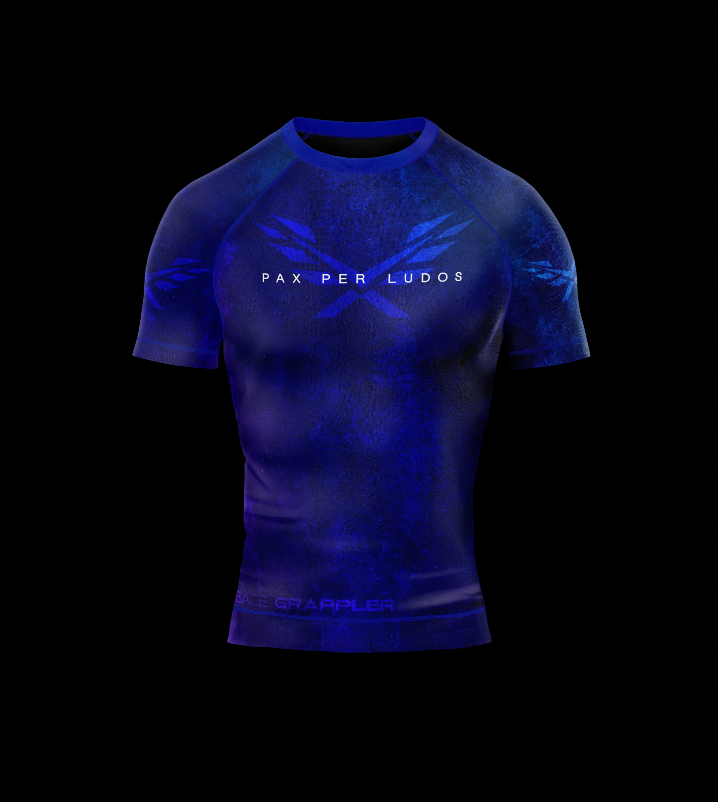 Peace Grappler Compression Rash Guard-Blue Concrete